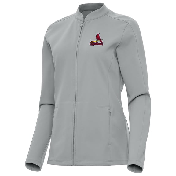 Women's Antigua  Gray St. Louis Cardinals Regard Full-Zip Jacket