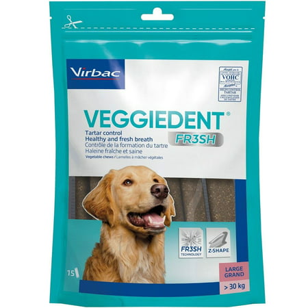 C.E.T. VeggieDent FR3SH Tartar Control Chews for Large Dogs (30