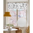 thumbnail image 4 of Easter Linen Curtain Valance for Bedroom/Bathroom/Kitchen/Office/Living/Dining Room Windows,Black White Bunny Sketch Flowers Simple White Rod Pocket Topper Drapes Decorative Cafe Drapery Panel 42x18, 4 of 6