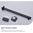thumbnail image 5 of Brazo de ducha negro mate con brazo de extensión montado en la pared con brida para cabezal de ducha tipo lluvia de baño, acero inoxidable, forma cuadrada de 40 cm, 5 of 5