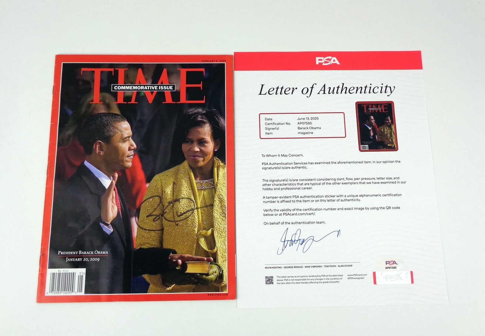 President Barack Obama Signed Autograph Inauguration Time Magazine PSA ...
