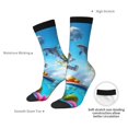 thumbnail image 4 of Rateoe Astronaut Tropical Dolphin for Women Casual Calf Socks - Cute Crew Socks - Thin Soft Above Ankle Socks Size 5-11, 4 of 6