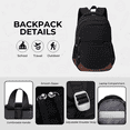 thumbnail image 4 of Forestfish Teen Backpack Set with Insulated Lunch Bag & Pencil Case, Water-Resistant Nylon School Bag（Solid Color/Black）, 4 of 7