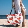 thumbnail image 2 of Beach Bag For Women, Ham Bacon Print Beach Tote Bag Swim Pool Bag Large Tote With Pockets For Workout., 2 of 2