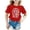 Red, variant on YUEHUA Girls Tops Summer Girls' Children Crew Neck Short Sleeved Rainbow and Letter Patterned Casual Loose Fitting Short Sleeved T Shirt Top, Size 5-6 Years