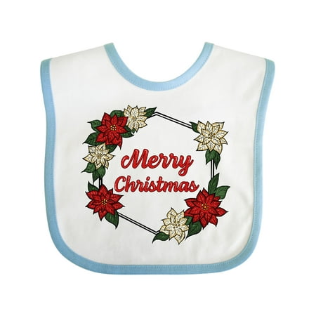 

Inktastic Merry Christmas Poinsettia Gift Baby Boy or Baby Girl Bib
