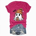 thumbnail image 5 of TOWED22 Fall Shirts for Women Cute Ghost with Coffee Pumpkin Graphic Casual Halloween Tee Autumn Thanksgiving Tops(Hot Pink,XL), 5 of 6