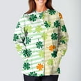 thumbnail image 3 of yuCgh Women's Long Sleeve Nursing Jacket with Stand Collar, Single Breasted St. Patrick's Day Print, Casual Work Uniform Top,Beige 5XL, 3 of 5