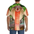 thumbnail image 3 of Balery Cobra Snake Camisa Casual de Manga Corta con Botones para Hombre, Texturizada, Estilo Cubano, para Playa, Verano-Small, 3 of 5