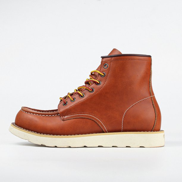 Botas de trabajo para la cabeza Botas de ruibarbo Botas de cuero de caballo para hombre Zapatos para hombre