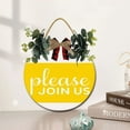 thumbnail image 2 of Eveokoki 11" Please Join Us Door Sign Plaque,Welcome Wall Hanging Signs Front Door Decor Home Decorative Door Sign Wooden Plaque Hanger for Bedroom Porch Yard Decoration, 2 of 5