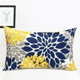 thumbnail image 5 of Decorative Throw Pillow Covers Set of 2 Blue Yellow Pillow Covers 12x20 inch Throw Pillows Linen Square Pillow Case,Farmhouse Outdoor Modern Floral Pillow Covers for Couch Sofa Living Room, 5 of 6