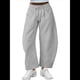 thumbnail image 3 of Pantalones Deportivos para Mujer con Cintura Elástica, Pierna y Cordón Ajustable, Estilo Palazzo Informal con Bolsillos. Gris XL, 3 of 6
