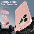 thumbnail image 5 of Dteck Magnetic Case for iPhone 14 Pro / iPhone 13 Pro,Shockproof TPU+PC Anti-Slip Compatible with Mag Safe Case Adjustable Kickstand Frosted Translucent Matte Phone Cover,Pink, 5 of 6