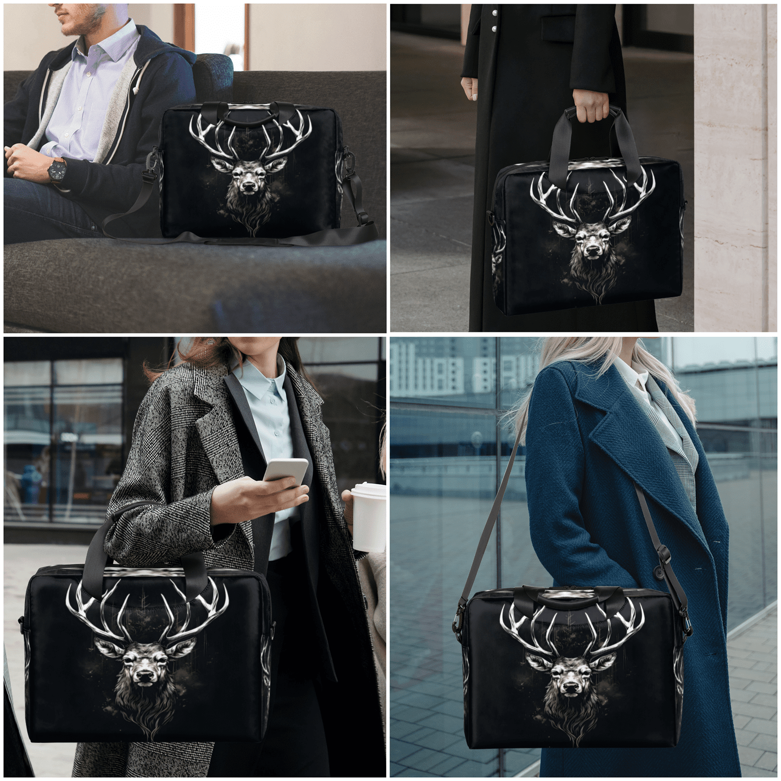 Herdesigns Cool Laptop Bag for Women Men, Computer Case Briefcase Messenger Bags, 15-15.6 inch Laptop Sleeve Shoulder Bag
