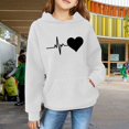 thumbnail image 4 of Mercatoo Girls' Hooded Sweatshirts 𝗪affle Loose 𝗛oodie with Print Long Sleeve Soft Pullover with Pocket for Kids Girls, 4 of 8
