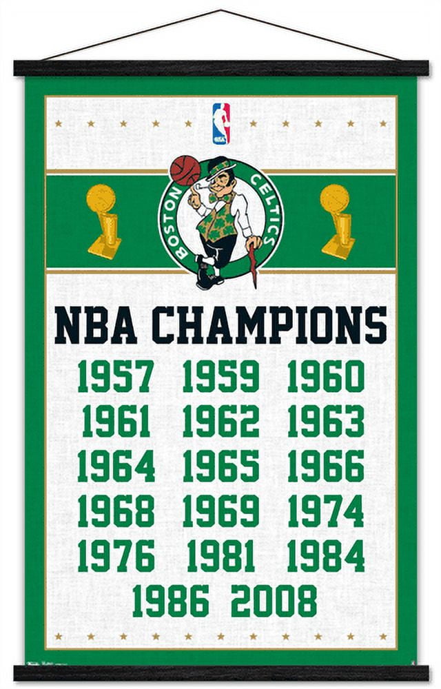 NBA Boston Celtics - Champions 13 Wall Poster with Push Pins, 14.725 x  22.375 