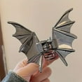thumbnail image 3 of LUXERAD Halloween Bat Hair Claw Clip – Punk Metal Black Y2K Style for Costume & Everyday Wear, 3 of 9