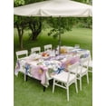 thumbnail image 5 of 52x70 Inch Outdoor Tablecloth with Umbrella Hole Zipper Rectangle Spring Flowers Rectangular Tablecloths Outside Waterproof Watercolor Floral Dragonflies Vintage Patio Table Cover for Picnic Party, 5 of 8