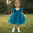 thumbnail image 1 of LOVZFMLL Fashionable Girls' Solid Color Flying Sleeve Embroidered Flower Dress Summer Suspender Mesh Skirt, 1 of 6