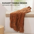 thumbnail image 2 of RECYCO Throw Blanket Soft Cozy Chenille Throw Blanket with Fringe Tassel for Couch Sofa Chair Bed Living Room Gift (Rust, 50" x 60"), 2 of 7