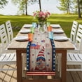 thumbnail image 4 of Table Runners 90 Inches Long Dress Scarves, Independence Day Farmhouse Coffee/Dining/Kitchen Table Runner for Living Room, US Flag Gnomes Star Striped Wooden 13x90 Inch, 4 of 9