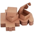 thumbnail image 1 of 60 mini cajas de papel kraft hechas a mano para jabón, dulces o envoltorio de regalo. Ideales para joyería pequeña, manualidades y joyería. Medidas: 2,4 x 2,4 x 1,3 cm., 1 of 7