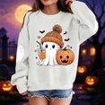thumbnail image 2 of WAYUTE Sweatshirts for Girls Halloween Oversized Cartoon Ghost Print Crewneck Sweatshirt for Kids Long Sleeve Soft Lined Fall Casual Outdoor,White,Size 2-3 Y, 2 of 5