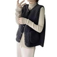 thumbnail image 4 of JFGHDG Womens Vest Top Sweater Vest Womens Sleeveless Vest Leather Vest Linen Cardigan Denim Vest Plus Size Sleeveless Vest for Women Dark Gray S, 4 of 8