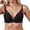 Black, variant on Lace Front Button Underwire Bra for Women Push Up Breathable Beautiful Back Solid Colors Natural Silhouette Beige 80