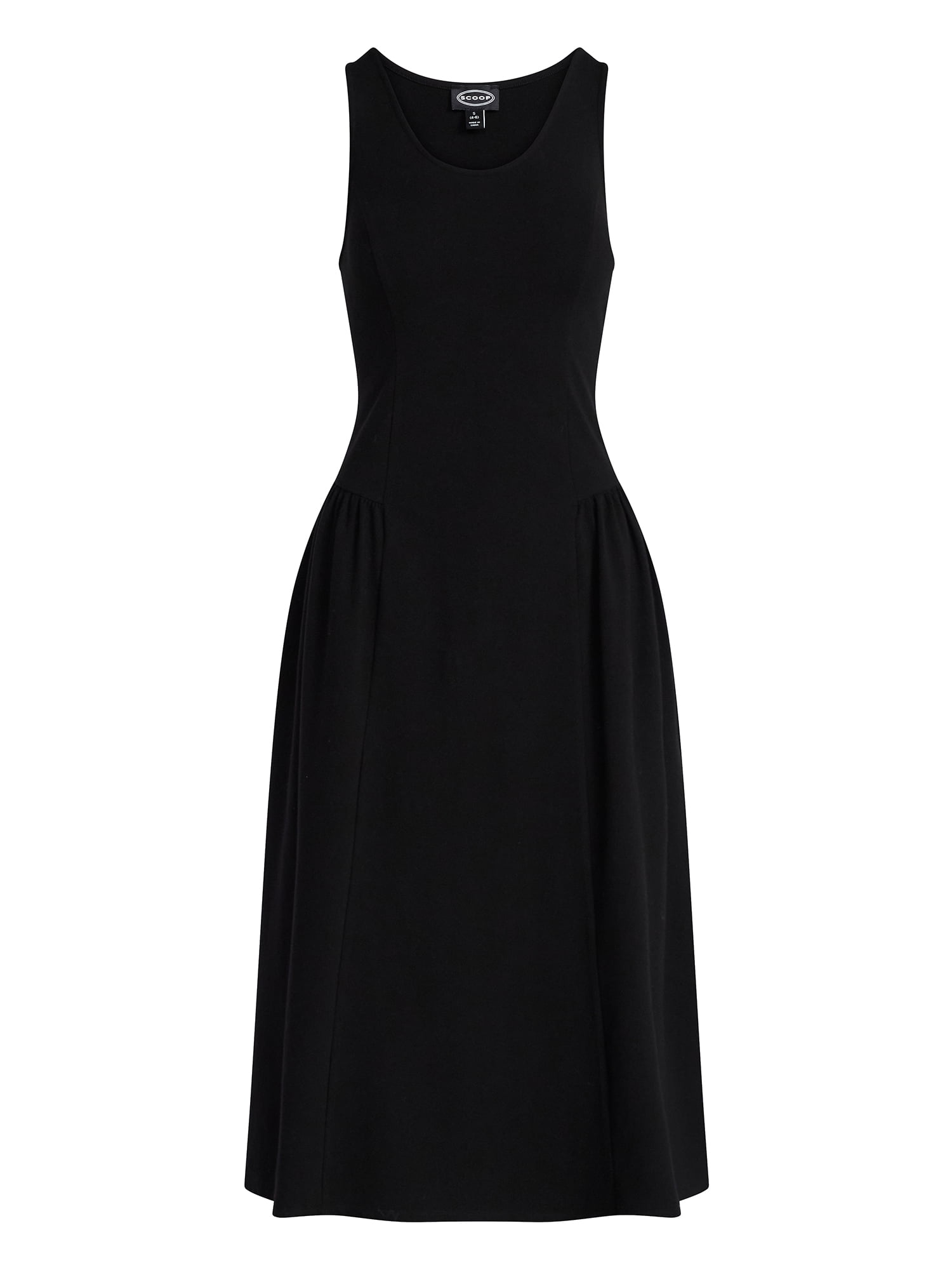 Scoop Women's and Women's Plus Stretch Cotton Blend Midi Basque Dress, Sizes XS-4X