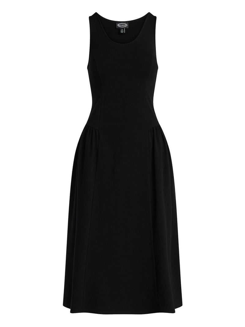 Scoop Women's and Women's Plus Stretch Cotton Blend Midi Basque Dress,  Sizes XS-4X - Walmart.com
