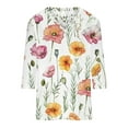 thumbnail image 4 of BangWanChi 3/4 Length Sleeve Womens Tops Plus Size Tunic Women's Fashion and Casual V-neck 3/4 Sleeve Top Long Sleeved V-neck Top/Shirt, 4 of 5