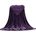 thumbnail image 2 of Denhf Flannel Fleece Throw Blanket, Super Soft Microfiber Fluffy Blanket, Luxury Lightweight Plush Cozy Blanket for Couch, Bed and Sofa, Warm for All Seasons, 28" x 40", Dark Purple, 2 of 9