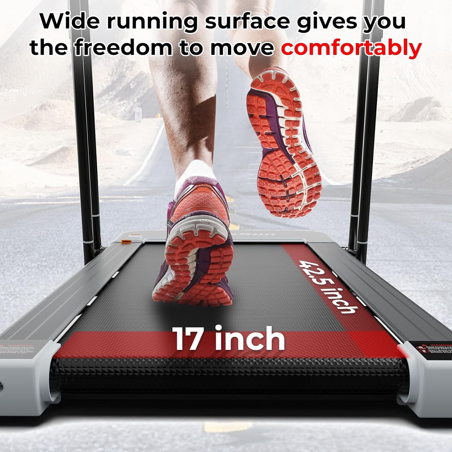 Foldable Treadmill for Home, Adjustable Handle Height Smart Treadmill with , Walking Pad Exercise Treadmill with 0.6-7.6 MPH Speed, 240lb Capacity, White