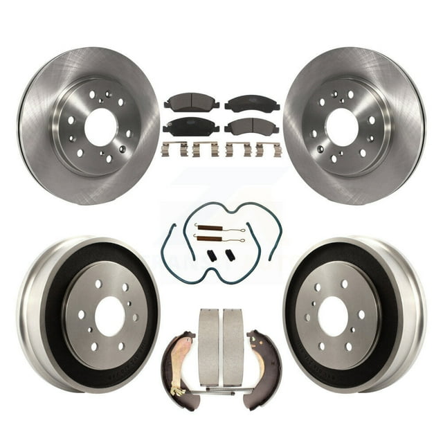 Transit Auto Front Rear Disc Brake Rotors Ceramic Pads and Drum Kit (7Pc) for Car Chevrolet GMC Silverado 1500 Sierra Classic K8T-102364
