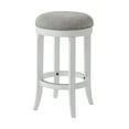 thumbnail image 3 of New Ridge Home Goods Avery 25in. Counter-Height Wood Backless Barstool with Upholstered Grey Swivel Seat, White Frame, 3 of 3