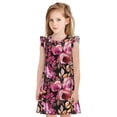 thumbnail image 1 of Fotbe Rose Flowers Vestido de Dormir para Niñas de 3 a 10 Años, Mangas Cortas, Estilo Princesa, Pijama Camisón con Mangas Voladas-X-Large, 1 of 6