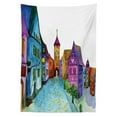 thumbnail image 3 of Ambesonne Cartoon Tablecloth Rectangular Table Cover, European House Scenery, 60"x84", Multicolor, 3 of 4