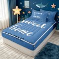 thumbnail image 2 of meiyoeat Rustic Home Sweet Zipper Twin Comforter Sets with Fitted Sheet and 2 Pillowcases for Adults Men Women, Arrow Quote Zipper Bedding Set, Sky Blue, Blue Reversible, 4pcs, 2 of 6