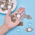 thumbnail image 2 of 20 Sets Tibetan Styles Alloy Owl Pendant Trays Round Blank Bezel with 25mm Glass Cabochon Round Clear Dome Tiles, 2 of 9