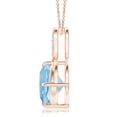 thumbnail image 2 of ANGARA Natural Claw-Set 2.7 ct Aquamarine Infinity Pendant with Diamonds in 14K Rose Gold for Women (Size-9mm) | March Birthstone, Anniversary, Jewelry Gift for Women | Natural Aquamarine Necklace, 2 of 7