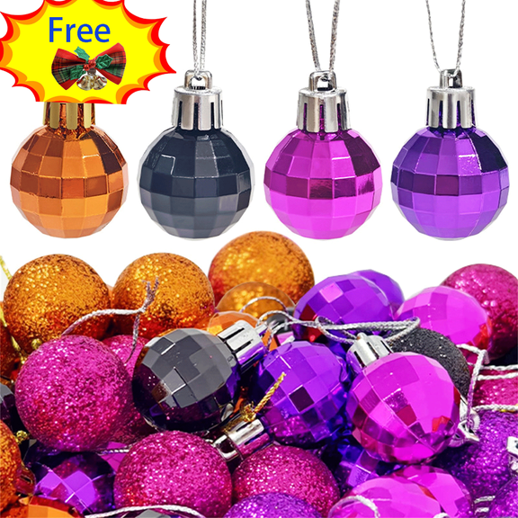 Tyidzon 24Pc Christmas Ball Ornaments - 1.18 Inch Christmas Balls - Christmas Ornaments Set for Xmas Tree Fall Holiday Party Decorations (Free Bell)