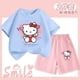 thumbnail image 5 of Traje de verano Hello Kitty para niñas, pantalones cortos de manga corta, de dos piezas, finos, transpirables, de talla mediana a grande, pantalones cortos de media manga para niños, 5 of 5