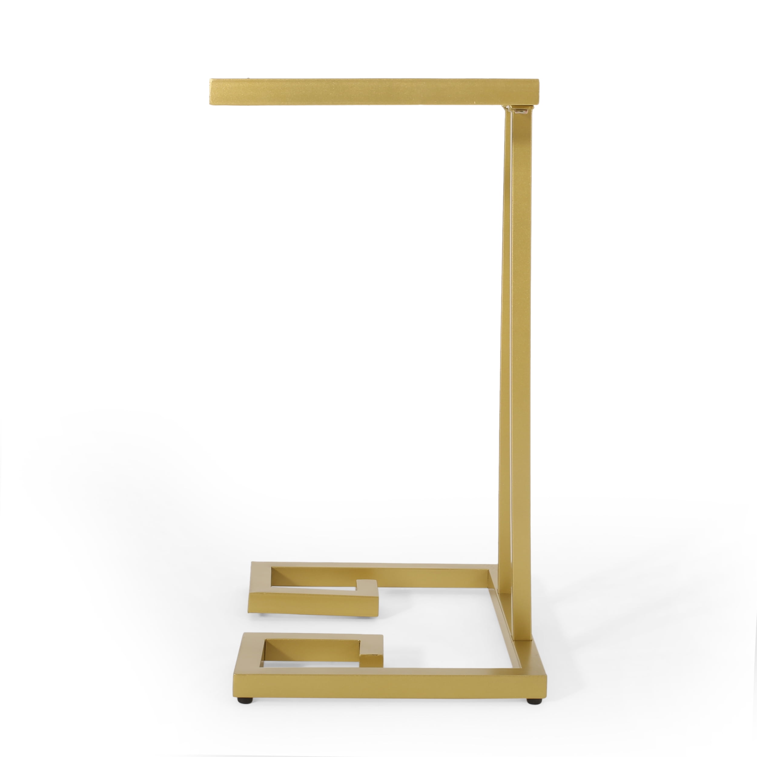 Christopher Knight Home Speakes Gold C-Shaped End Table with Tempered Glass Top