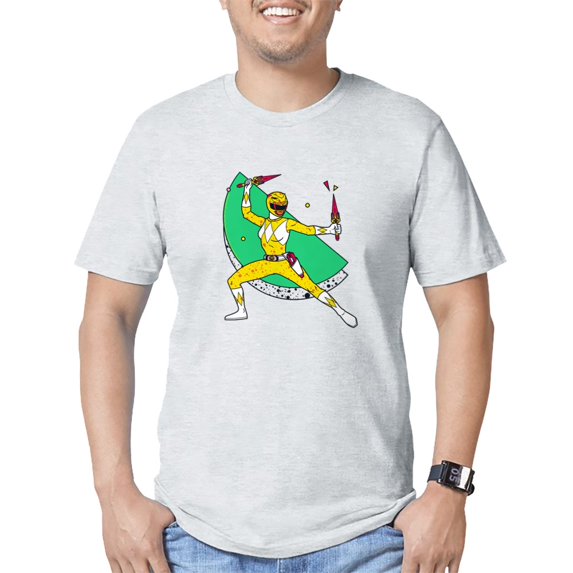 CafePress - Power Rangers Yellow Ranger Men's Classic T Shirt - Fitted T-Shirt, Vintage Fit Soft Cotton Tee