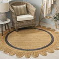 thumbnail image 2 of SAFAVIEH Natural Fiber Archibald Bordered Area Rug, Natural/Blue, 6' x 6' Round, 2 of 7