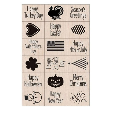 UPC: 0085700826310 | Hero Arts Ink n Stamp A Year of Holidays Stamps Set of 18 (HOALL809)
