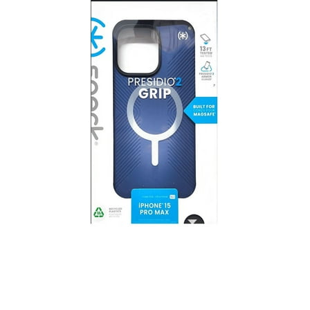 Speck - Presidio2 Grip Case with MagSafe for Apple iPhone 15 Pro Max - Coastal Blue