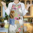 thumbnail image 6 of Pomeranian Dog and Flower Floral Apron-Garden Aprons for Women with Pockets-Cotton Linen Waterproof Kitchen Cooking Gardening Aprons Adjustable for Kitchen,Cooking,BBQ and Salon 33x27 Inch, 6 of 7